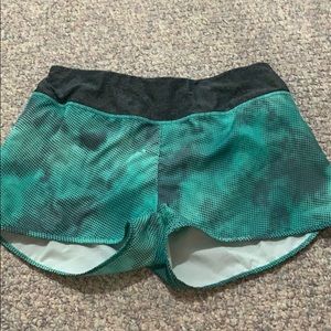 Teal and grey MPG athletic shorts
